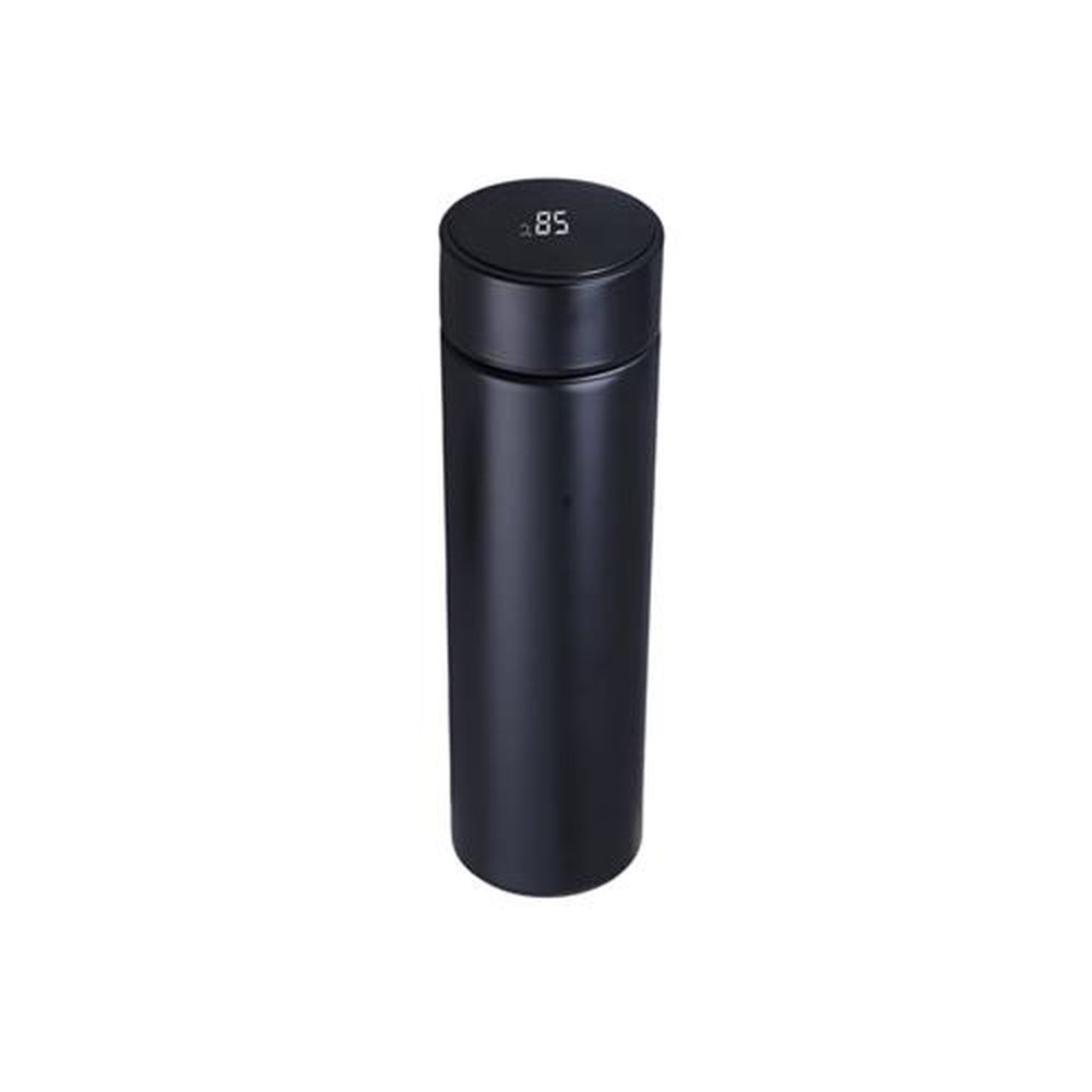 Garrafa Térmica Inox (Squeeze) Preta Com Sensor de Temperatura 460ml