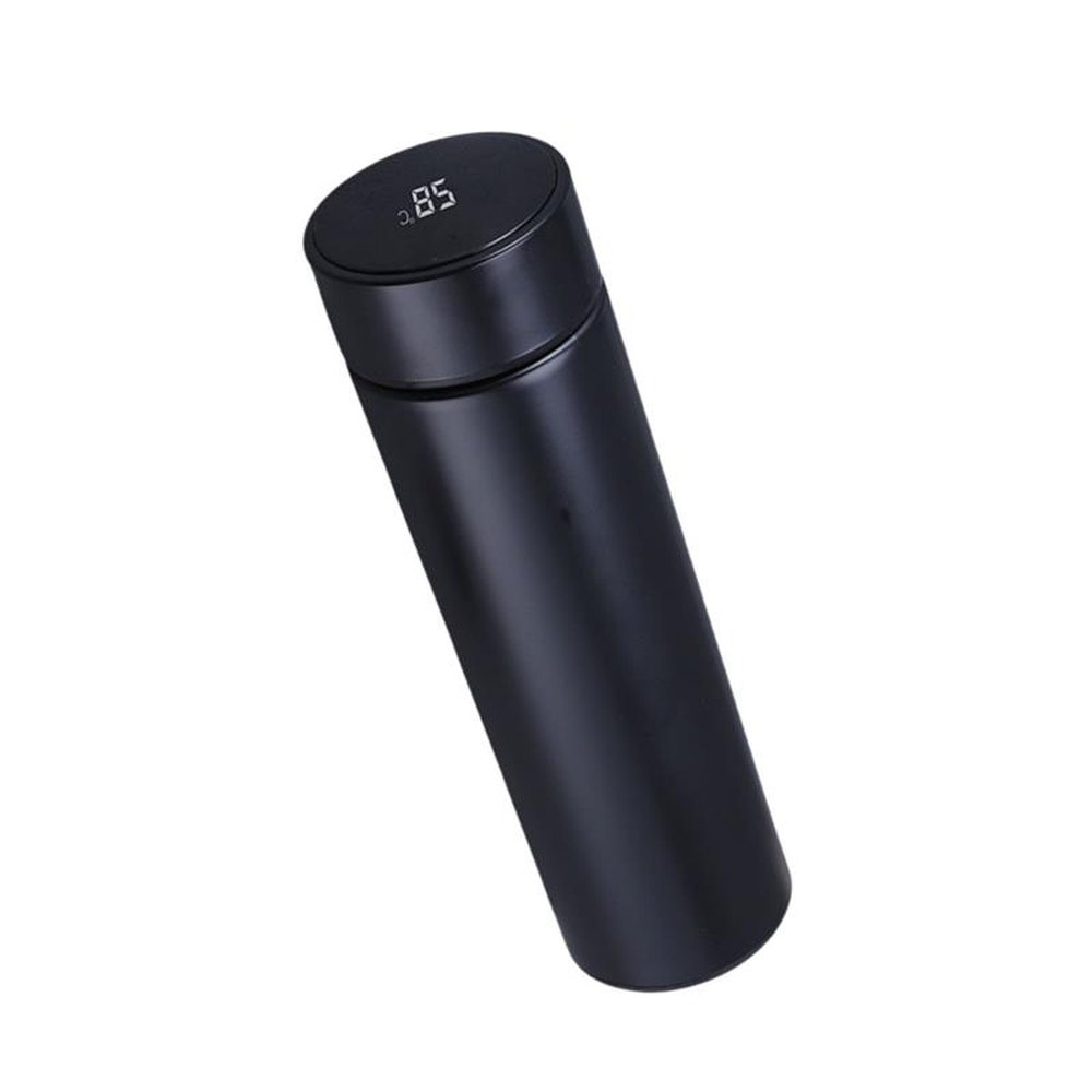 Garrafa Térmica Inox (Squeeze) Preta Com Sensor de Temperatura 460ml