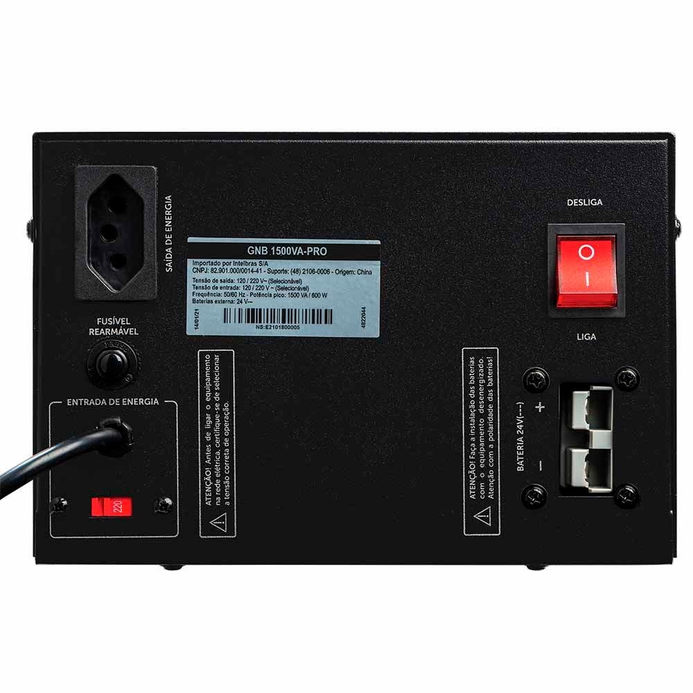 Nobreak Para Portao Intelbras Gnb 1500 Pro, 1500va, 600w, Entrada/saida: 120/220v Selecionavel - 4822044
