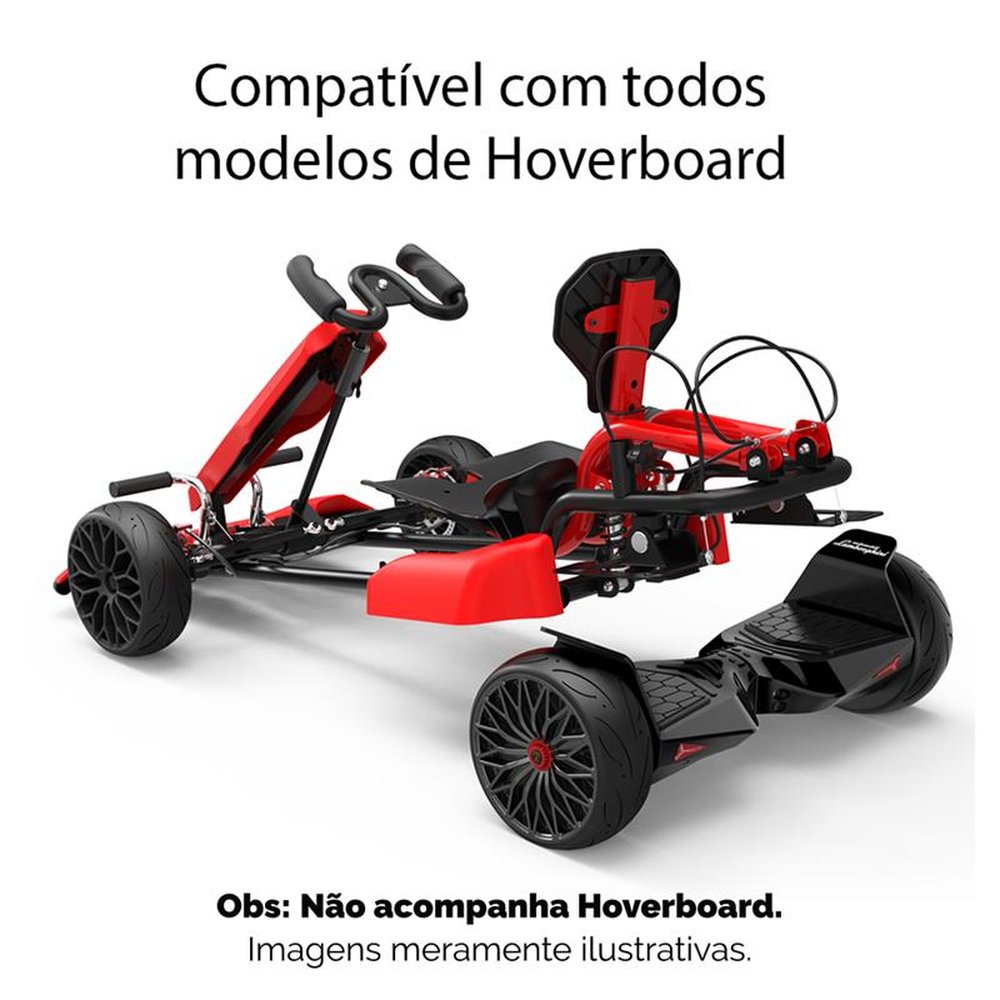 Hoverkart Pro Drop Carrinho Para Hoverboard Vemelho