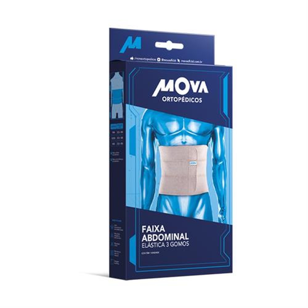 Faixa Abdominal Elástica 3 Gomos Mova Tamanho P e M