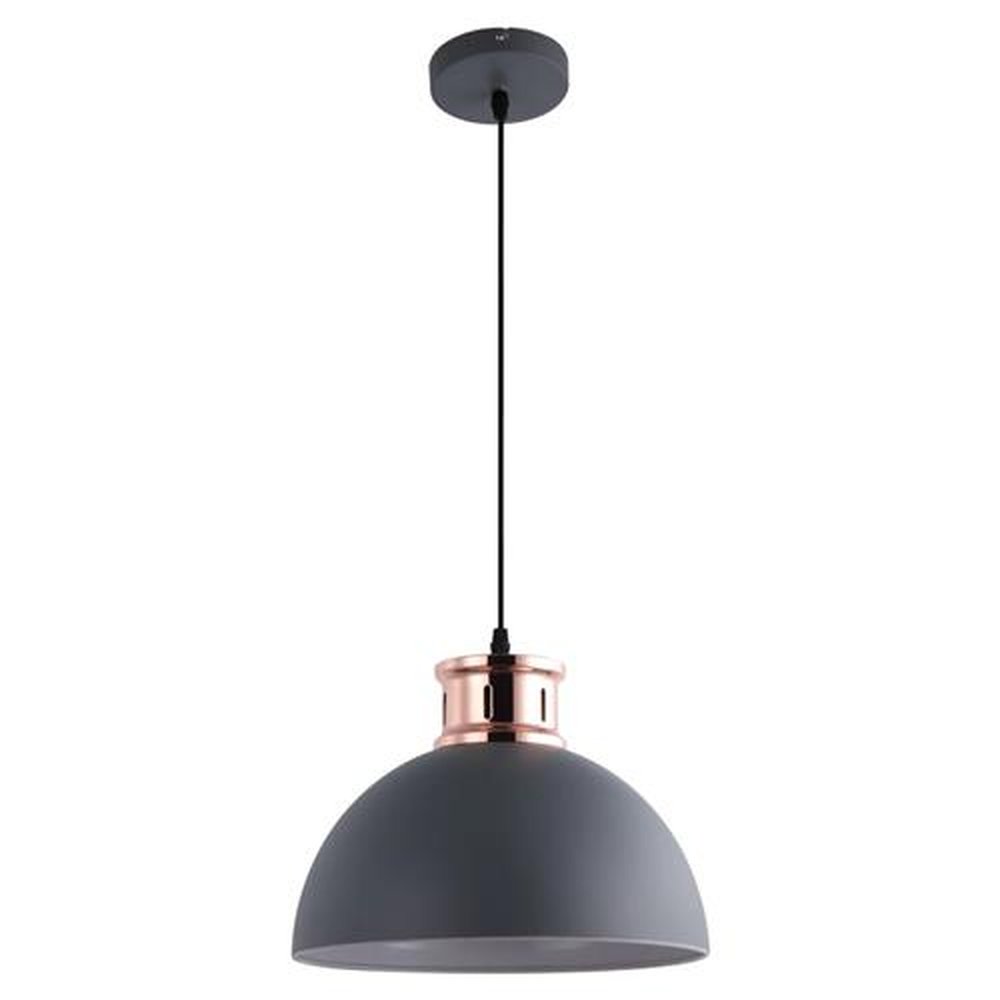 Luminária Pendente Metal Arthur Cinza Areia Ø30x65cm