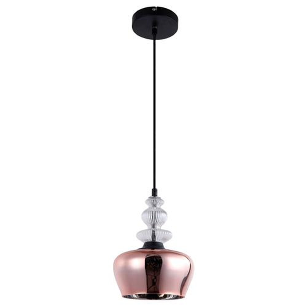 Luminária Pendente Elisa Vidro Cobre Ø18x150cm