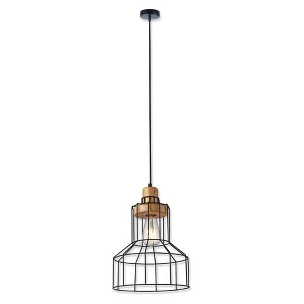 Luminária Pendente Aramado de Metal Preto City Ø26 x 37cm