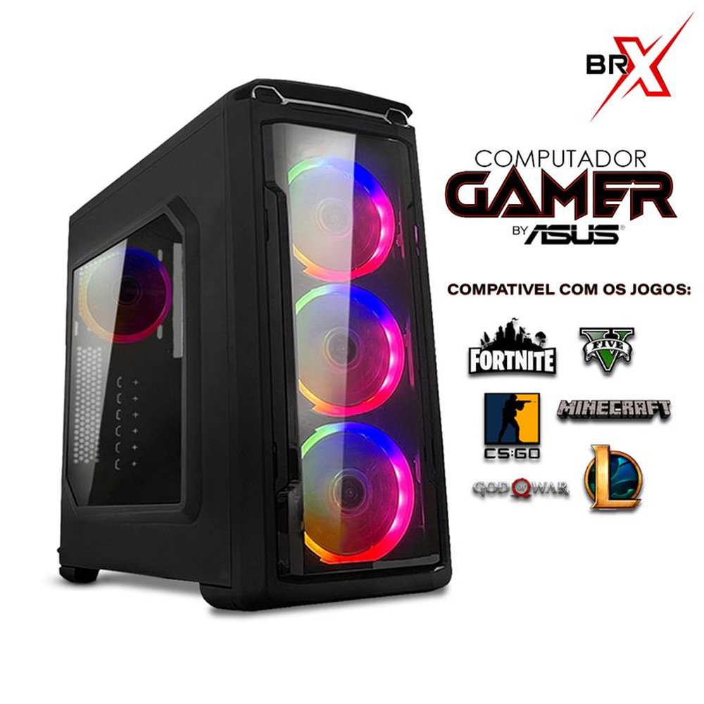 Computador Gamer AMD Ryzen 5 1600 By Asus 16GB 480GB Vídeo GTX 1050 4GB Windows 10 - BRX