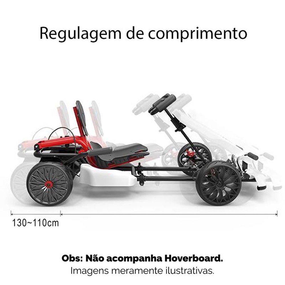 Hoverkart Pro Drop Carrinho Para Hoverboard Cinza