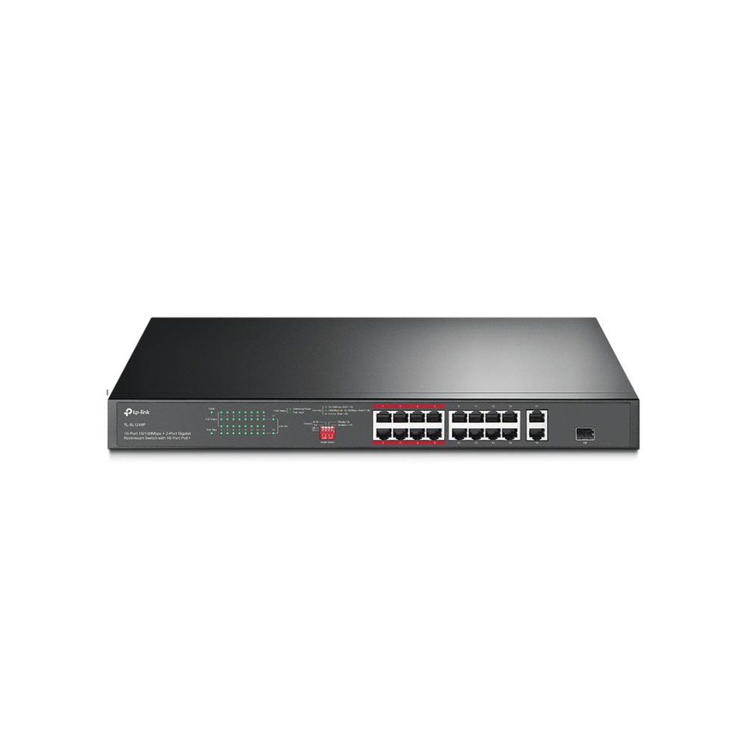 Switch Tp-Link, 16 Portas Poe + 2 Gigabit 10/100/1000Mbps Rack + 1 Sfp - Tl-Sl1218p