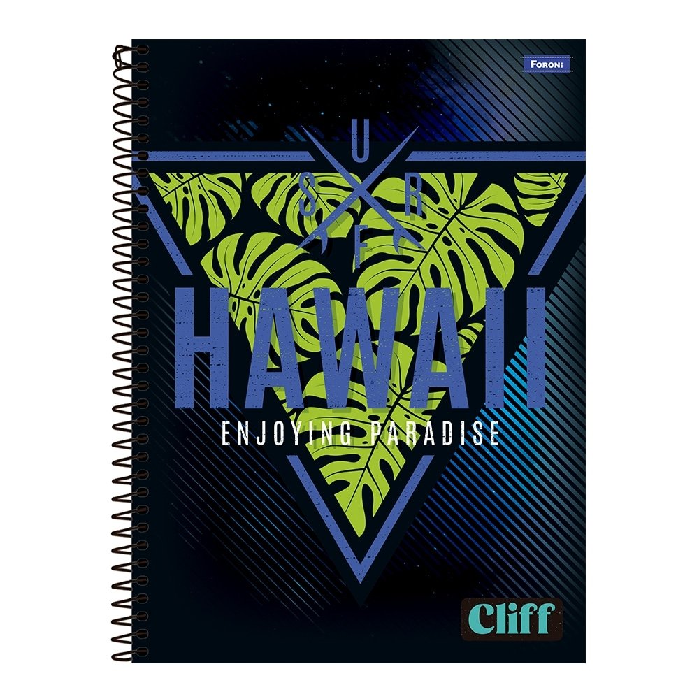 Caderno Espiral Universitário Foroni Capa Dura Cliff Masculino 20 Matérias 320 Folhas -  Embalagem com 2 Unidades