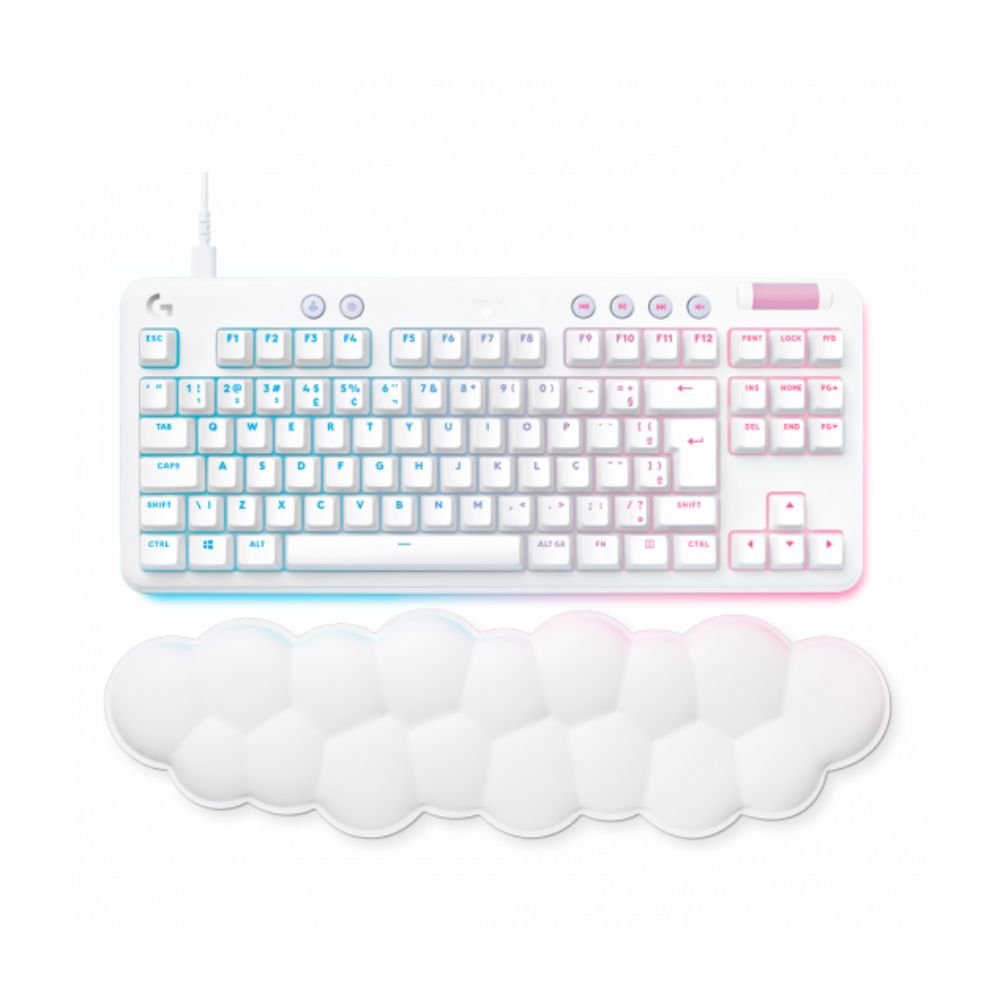 Teclado Gamer Logitech Mecanico G713 Iluminacao RGB ABNT2 Tactile Branco