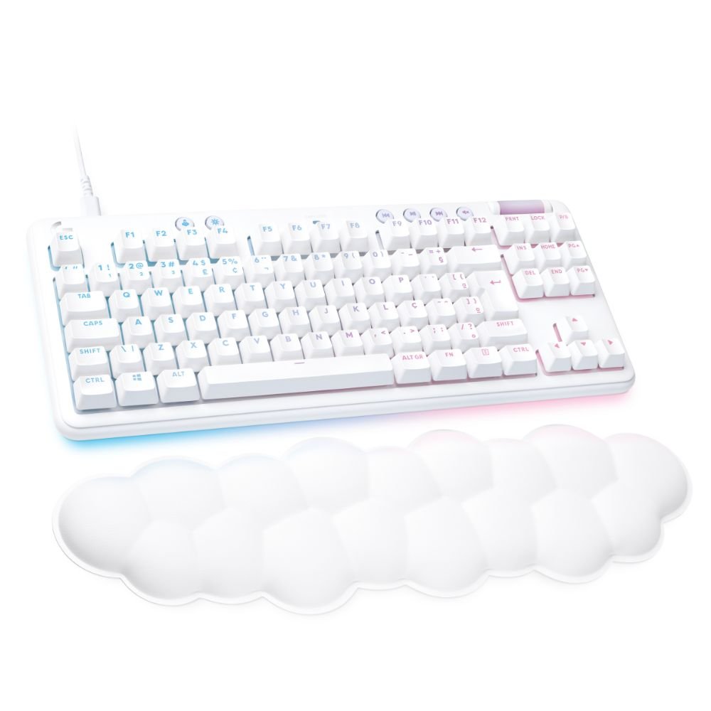 Teclado Gamer Mecanico Logitech G713 LED Linear RGB Branco