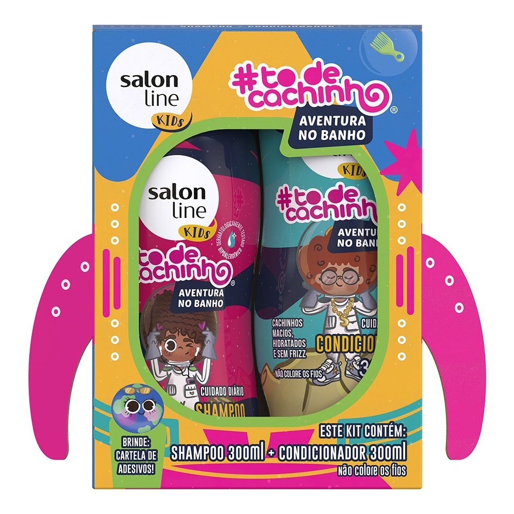 Shampoo+Condicionador Salon Line To de Cacho Kids Aventura no Banho 300ml