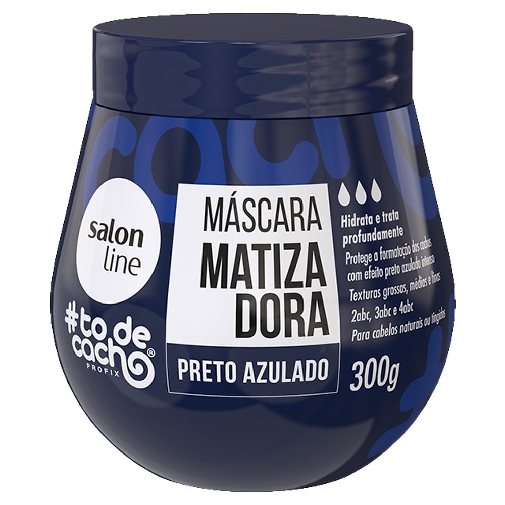 Máscara Hidratação Salon Line Tô de Cachos Matizadora Preto Azul 300g