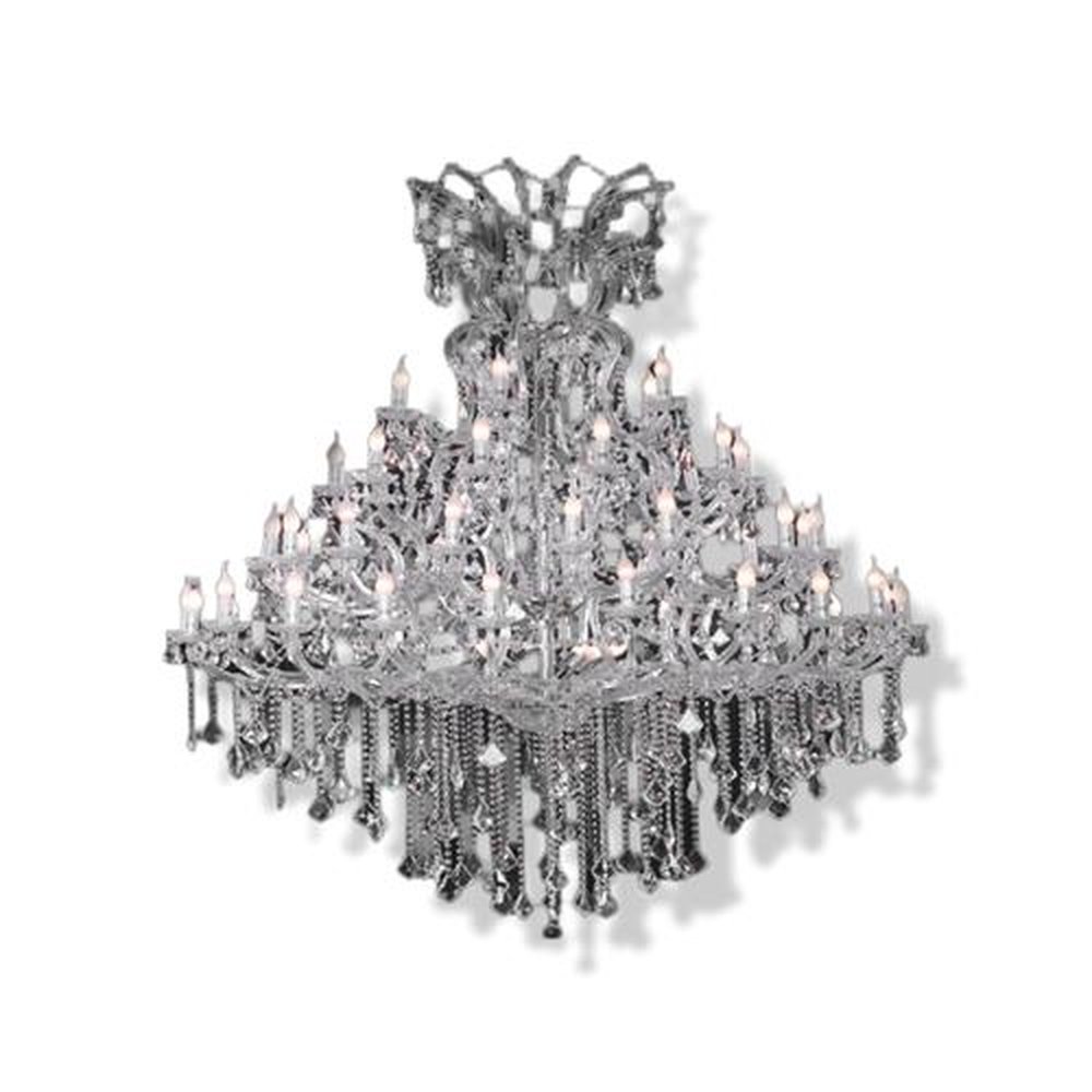 Lustre Candelabro Pendente Vicenza Cristal Clear 55 Braços Ø160x230cm