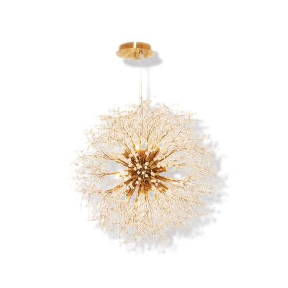 Lustre Pendente de Cristal e Metal Dourado Lavínia Ø60cm