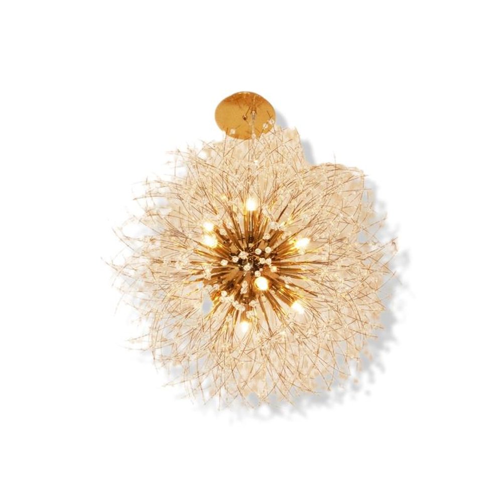 Lustre Pendente de Cristal e Metal Dourado Lavínia Ø60cm