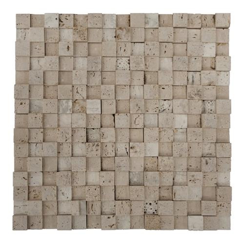 Pastilha De Pedra Mosaico Atelier Travertino Para Parede 30x30cm