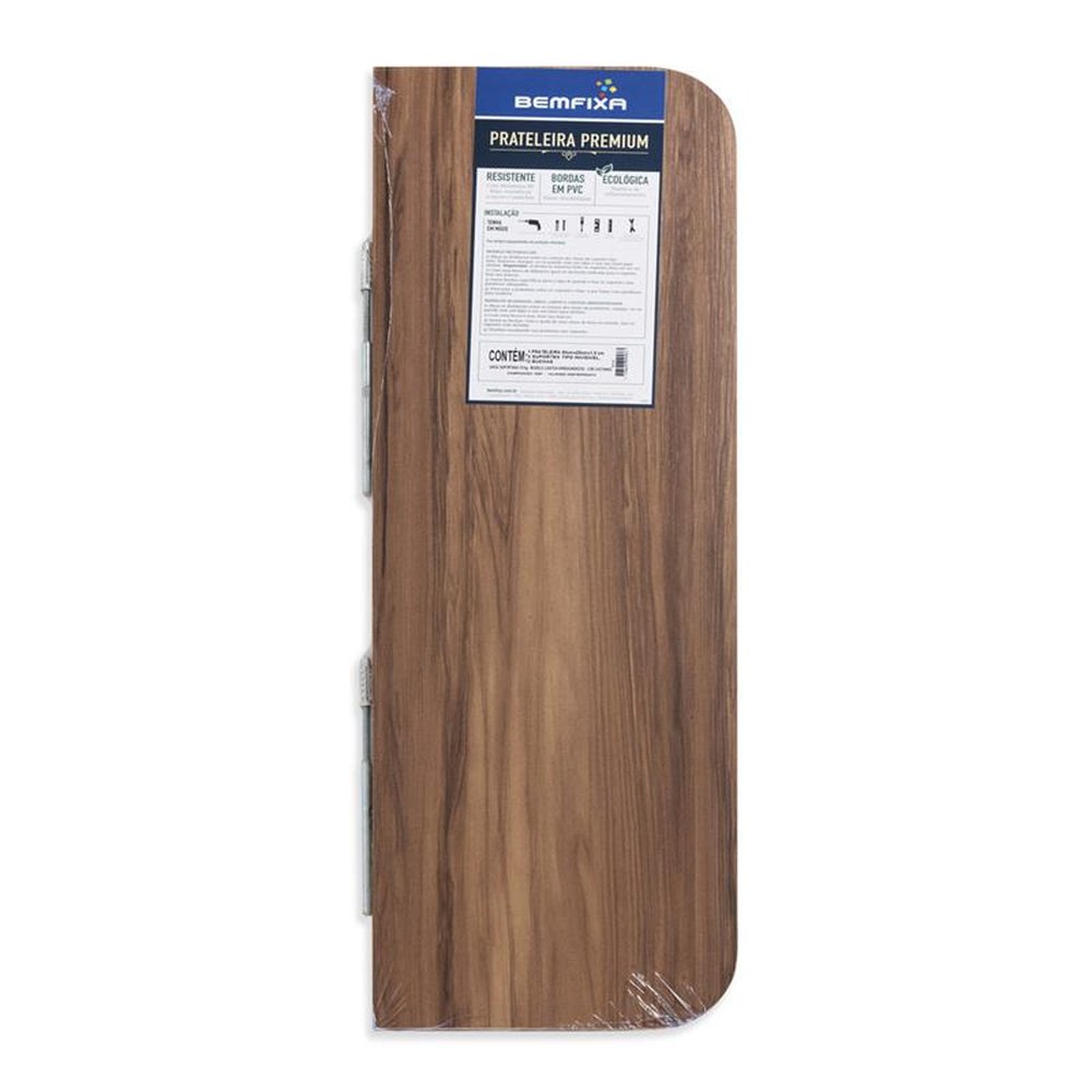 Prateleira Cantos Arredondados 80X25X1,5Cm Castanho BP Bemfixa