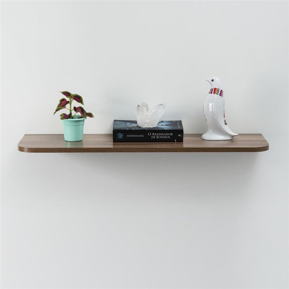 Prateleira Cantos Arredondados 80X25X1,5Cm Castanho BP Bemfixa