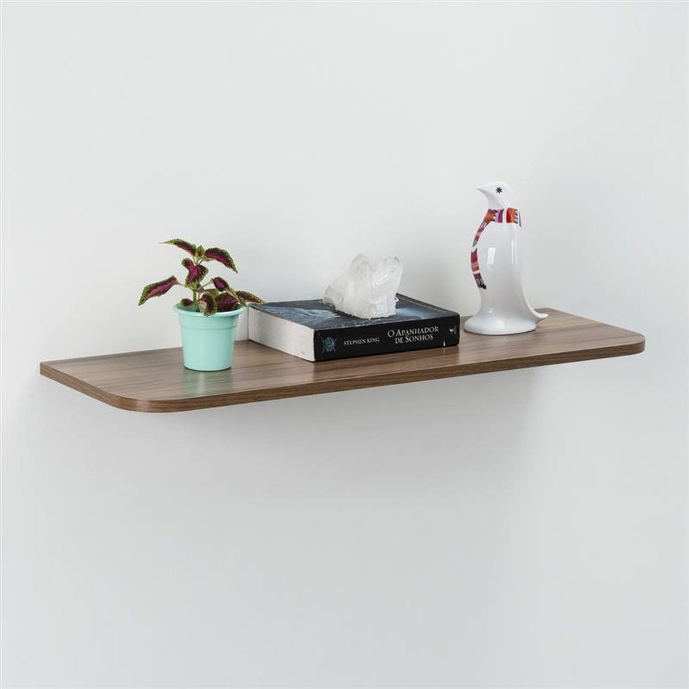 Prateleira Cantos Arredondados 80X25X1,5Cm Castanho BP Bemfixa