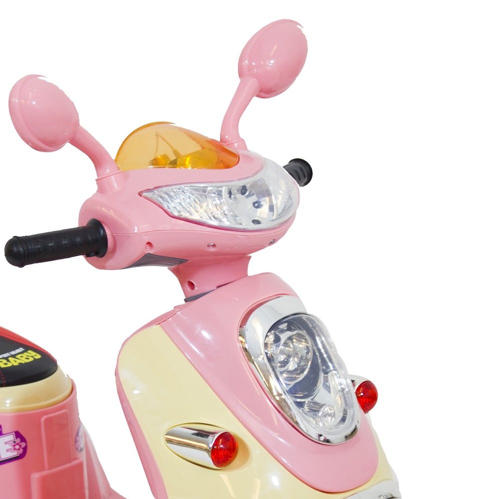 Moto Lambreta Elétrica 6V Rosa Bel