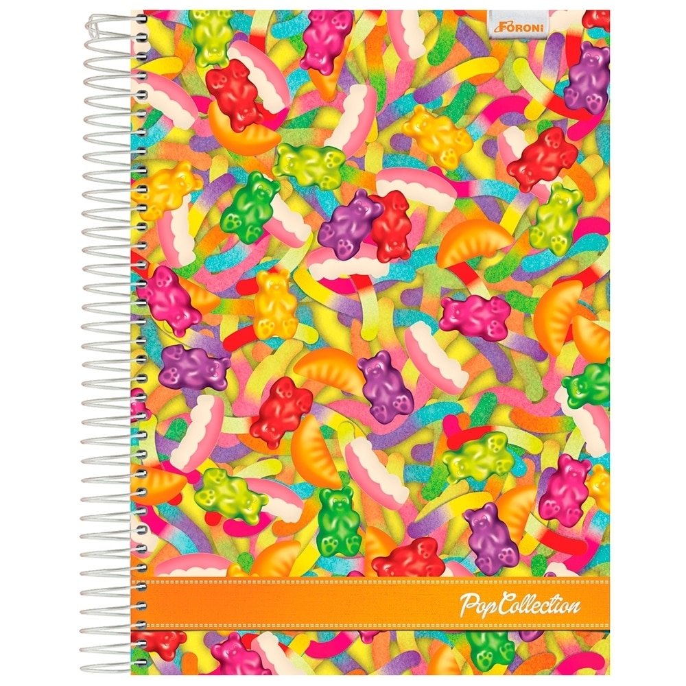 Caderno Espiral Capa Dura Universitário Pop Collection 200 Folhas 10 Matérias Emb.c/ 4 un. - Foroni