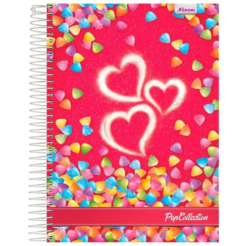 Caderno Espiral Capa Dura Universitário Pop Collection 200 Folhas 10 Matérias Emb.c/ 4 un. - Foroni