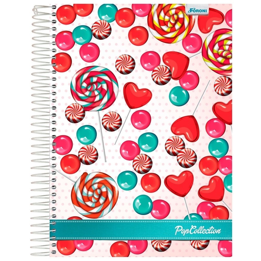 Caderno Espiral Capa Dura Universitário Pop Collection 200 Folhas 10 Matérias Emb.c/ 4 un. - Foroni