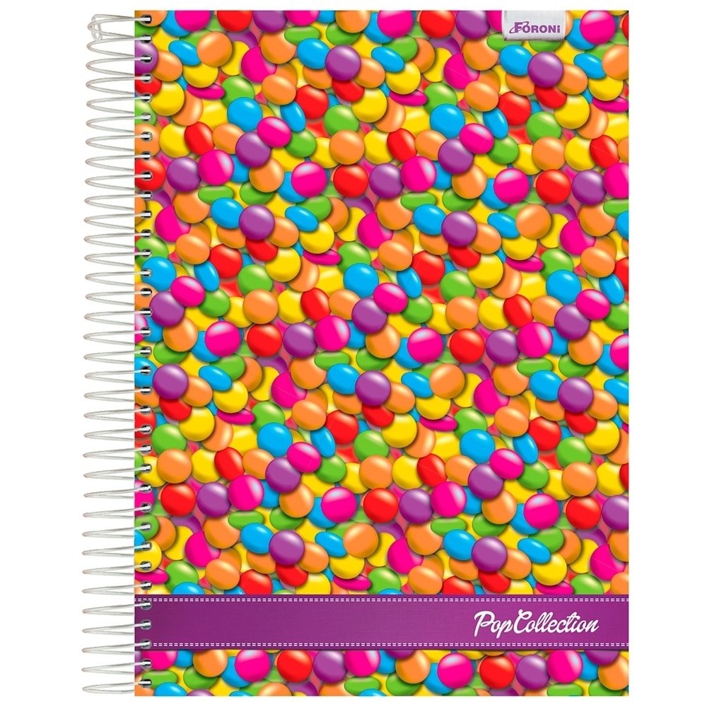 Caderno Espiral Capa Dura Universitário Pop Collection 200 Folhas 10 Matérias Emb.c/ 4 un. - Foroni