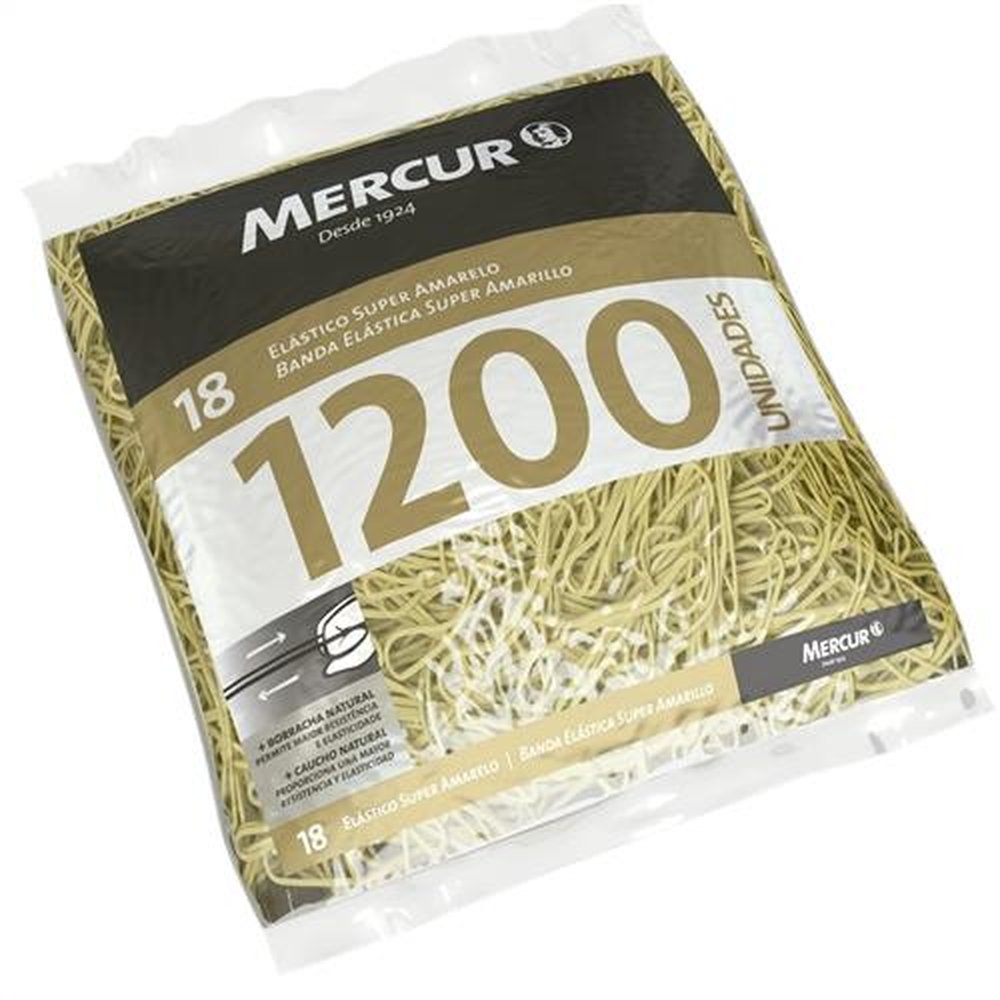 Elástico Mercur Super Amarelo Número 18 Embalagem c/ 1200 peças