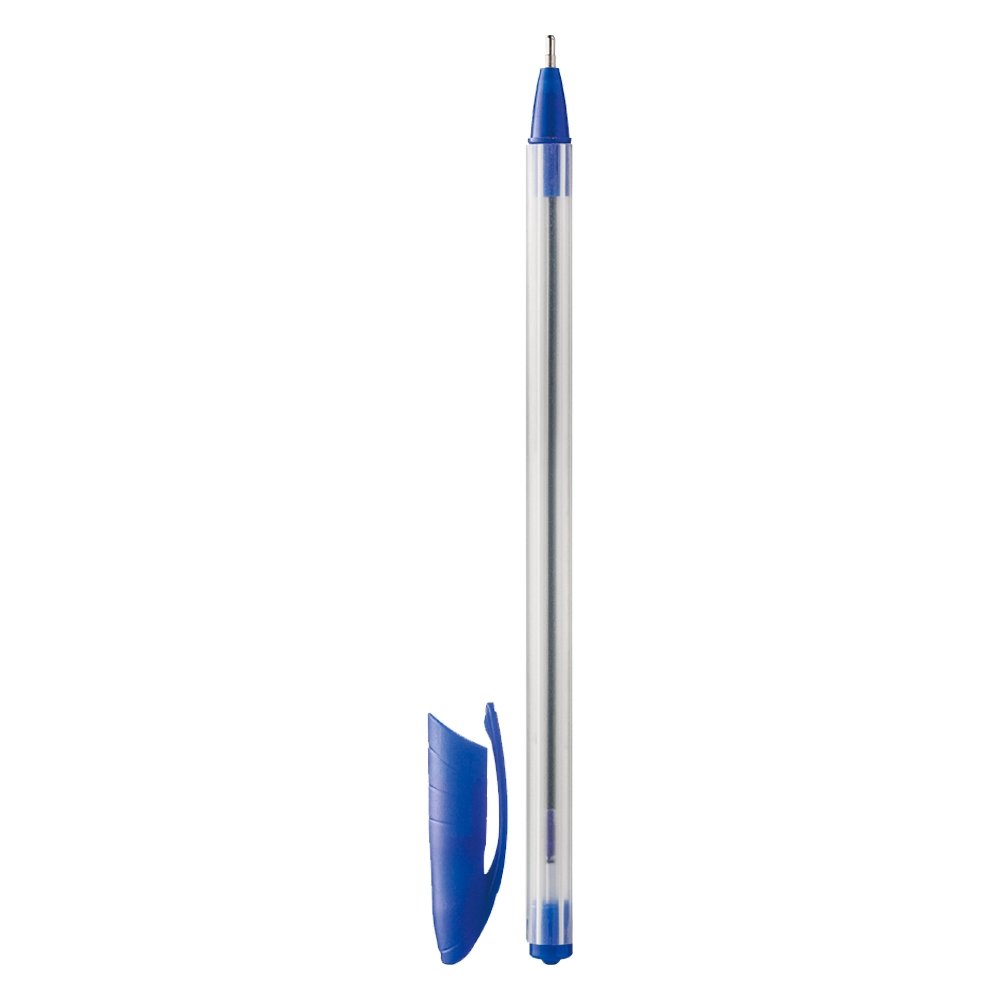 Caneta Esferográfica Bazze Six, Ponta 1.0, Azul, 50 Unidades