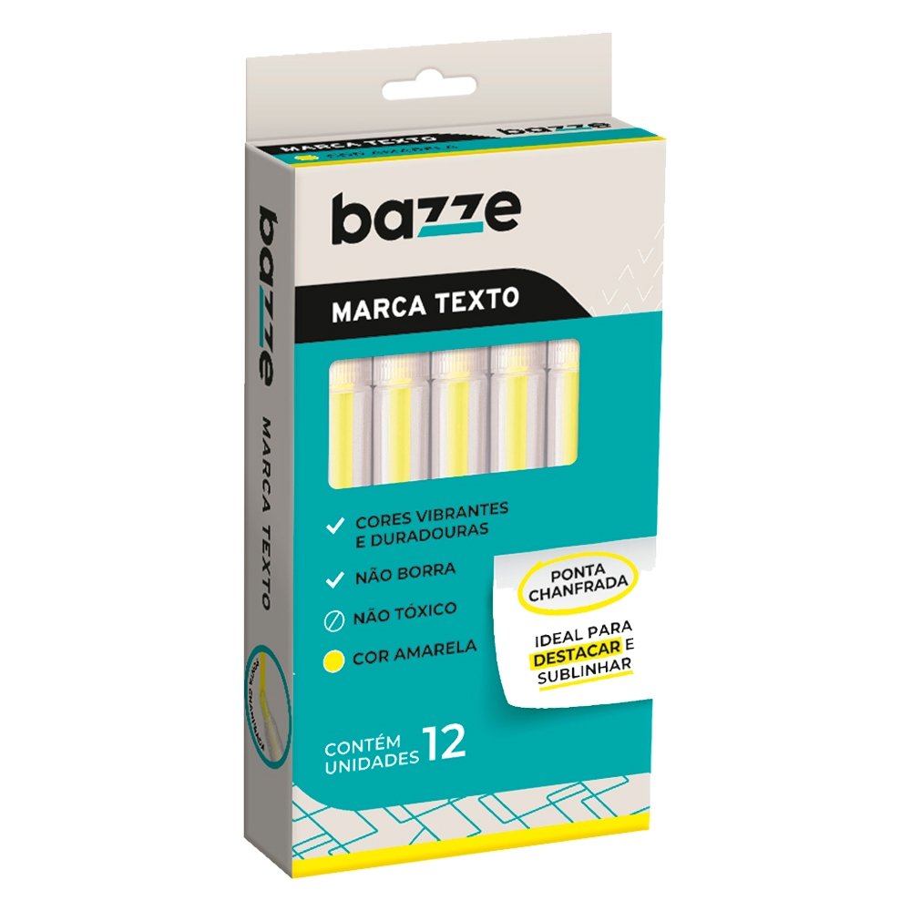 Marca Texto Bazze Amarelo, 12x1