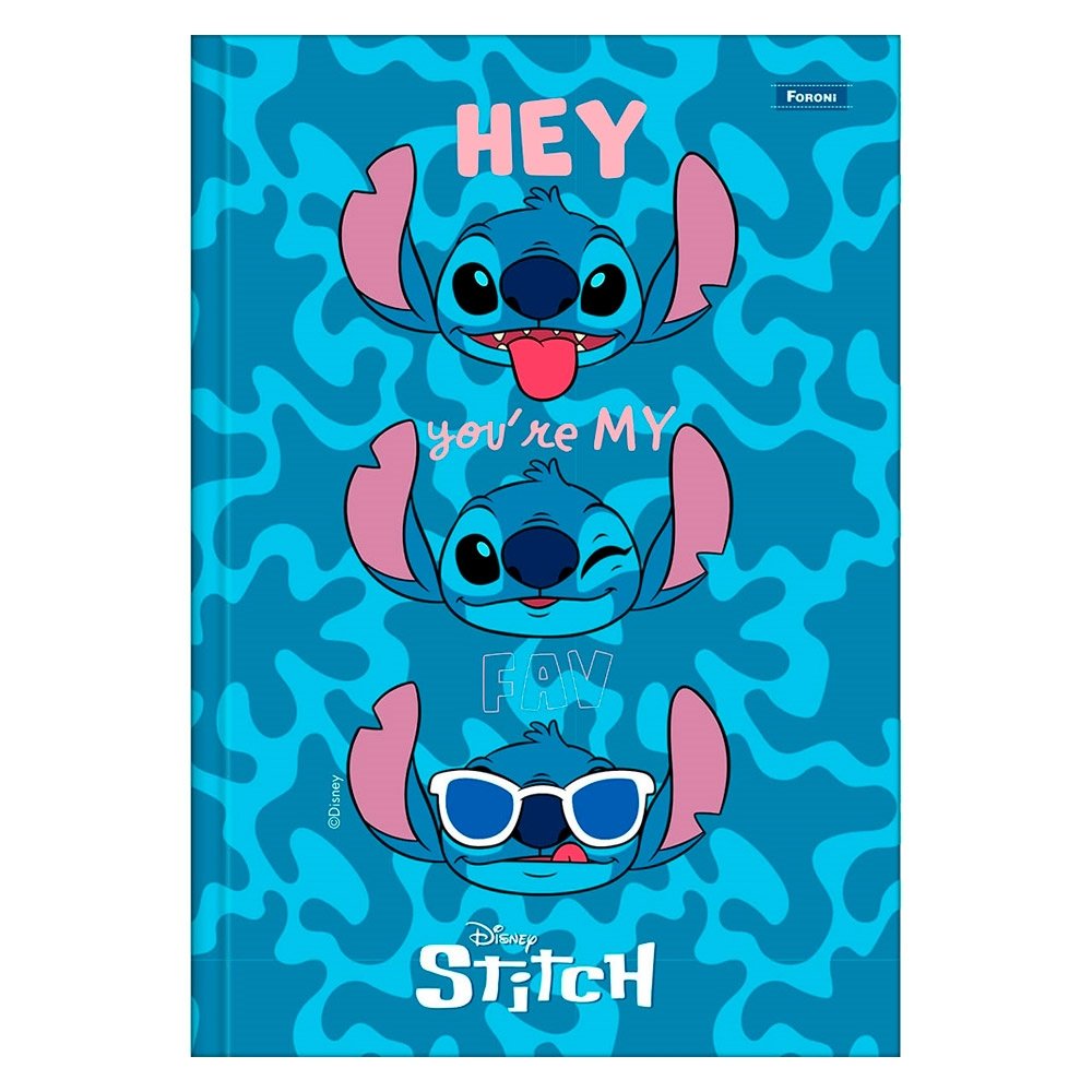 Caderno Costurado Foroni Universitário Capa Dura Stitch 80 Folhas - Embalagem com 5 Unidades
