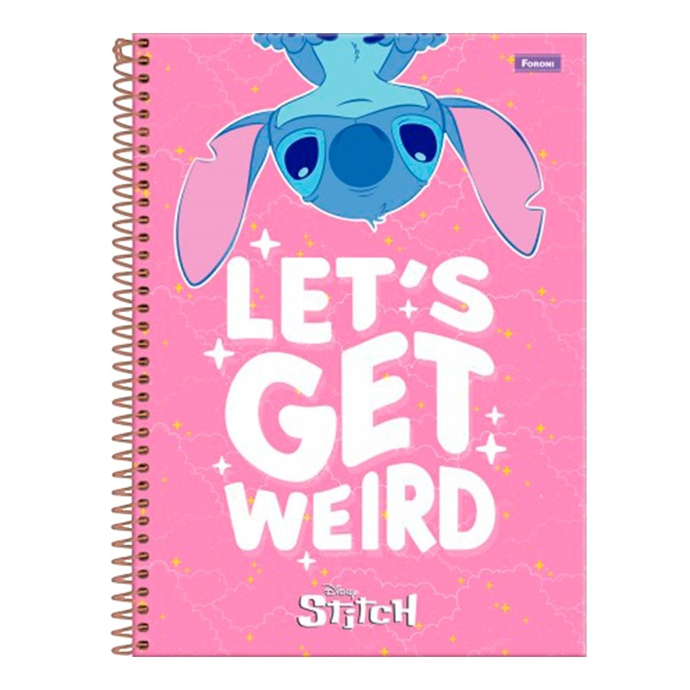 Caderno Espiral Foroni Universitário Capa Dura 1 Matéria Stitch 80 Folhas - Embalagem com 4 Unidades (Sortido)