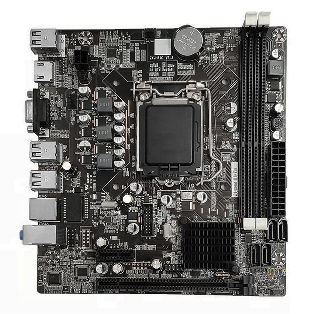Placa Mãe BRX H61 LGA | Processador Socket 1155, DDR3, Barr. Mem. 1600 MHz, 2-3 Gerações