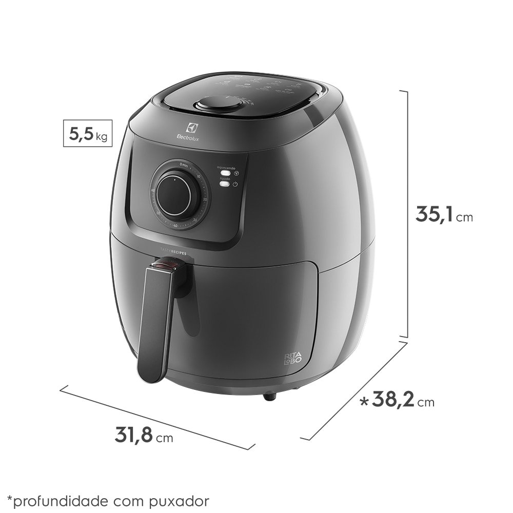 Fritadeira  Air Fryer Electrolux EAF50 - 5 Litros, Grafite, 110V