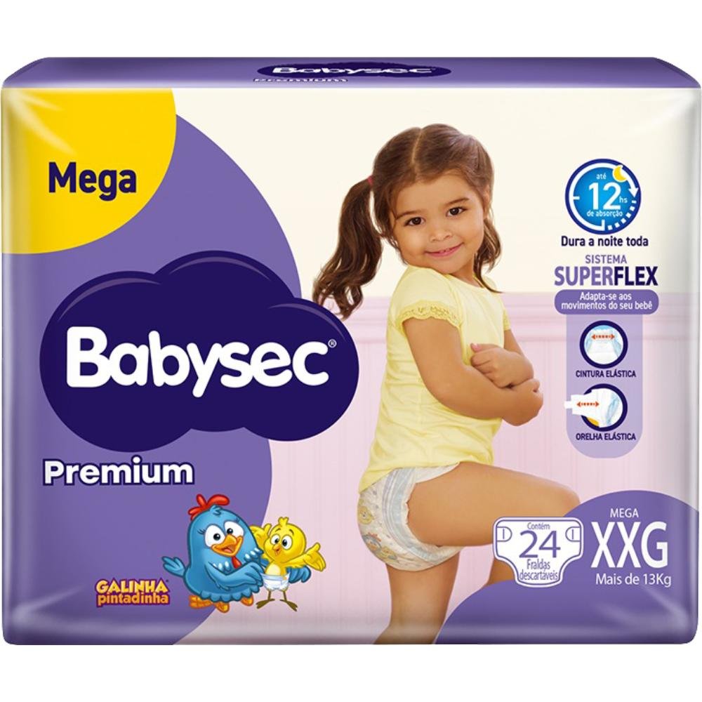 Fralda Babysec Premium Mega Xxg 24 Unidades