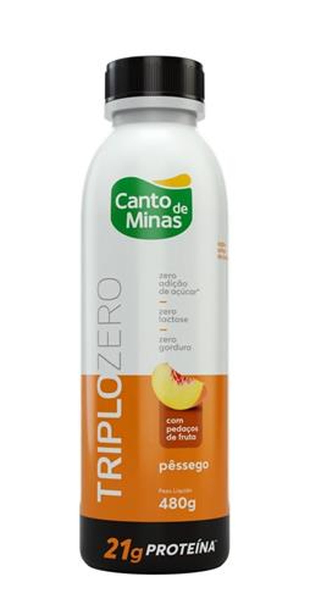 Iogurte Triplo Zero Pêssego garrafa 480g