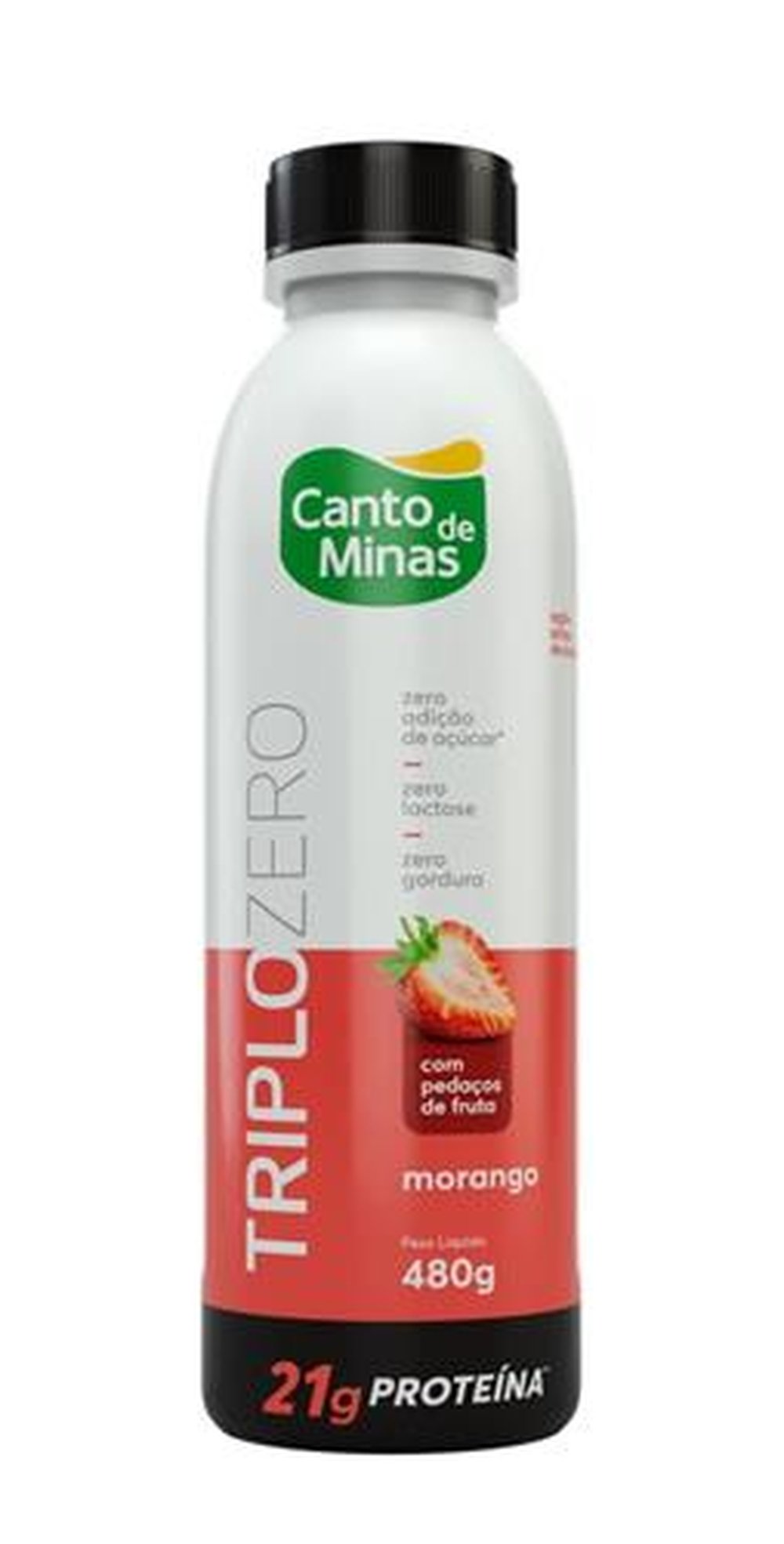 Iogurte Triplo Zero Morango garrafa 480g