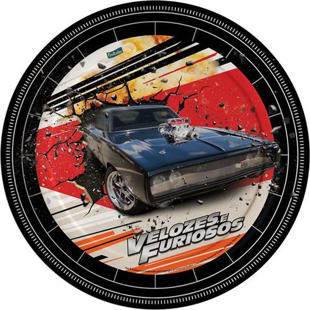 Prato Hot Wheels - Embalagem com 8 unidades.