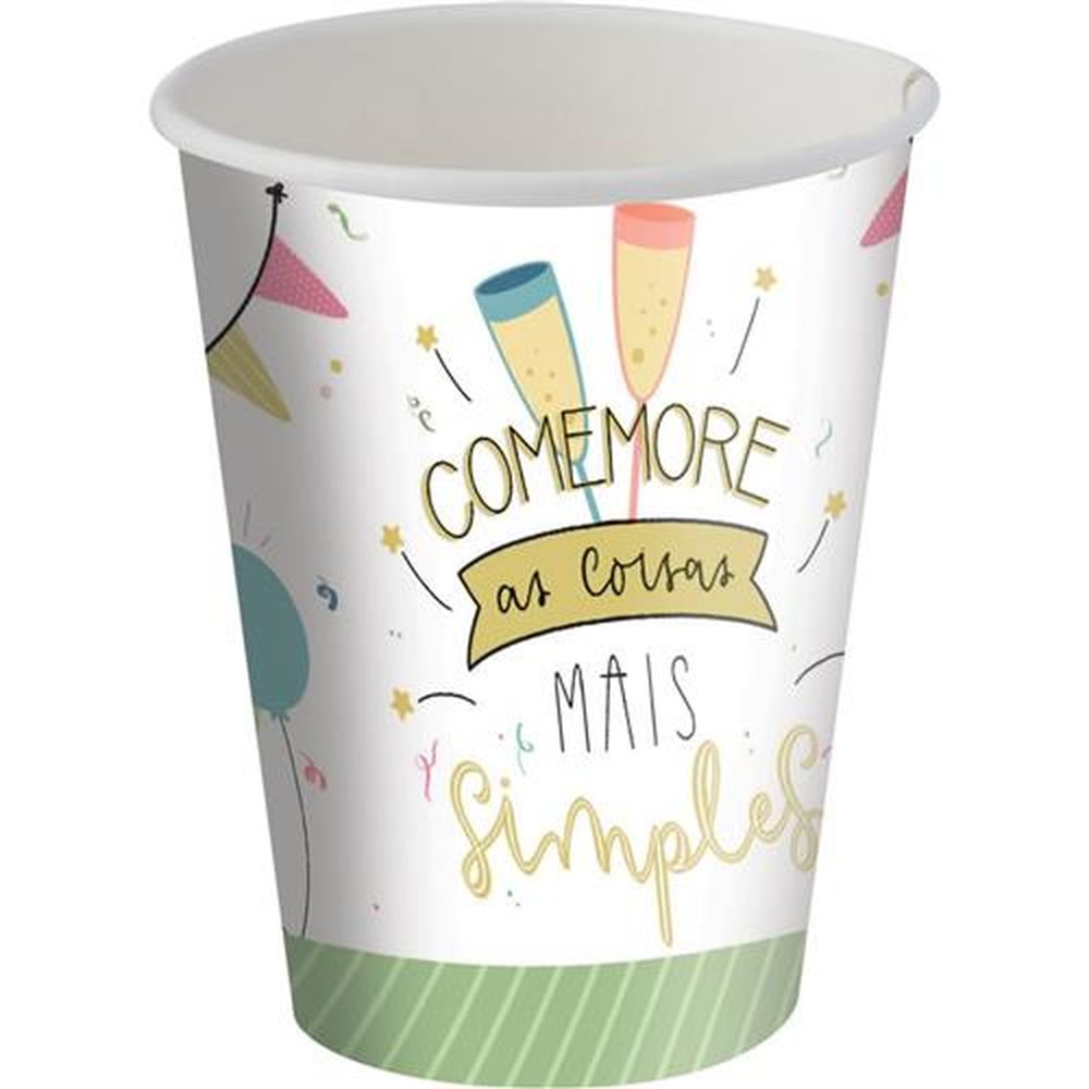 Copo Papel 200Ml Celebre A Vida