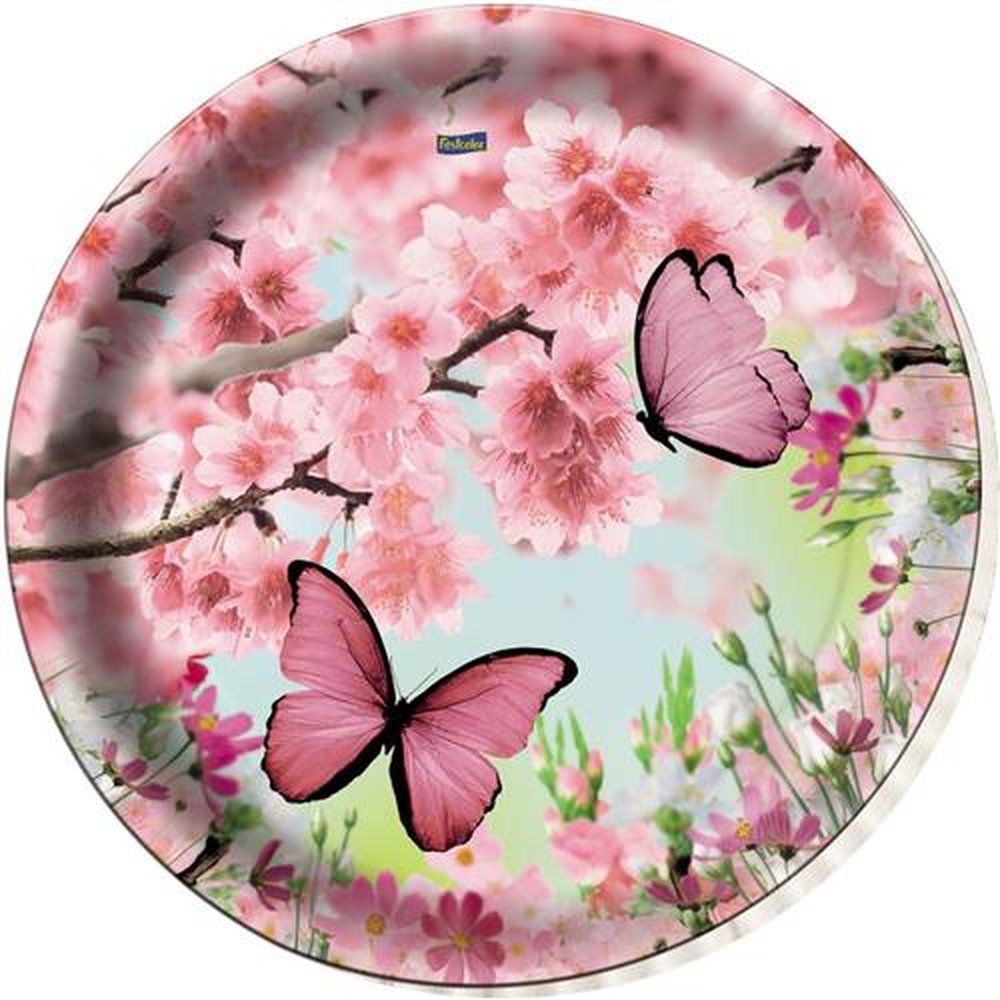 Prato Jardim Das Borboletas - Embalagem com 8 unidades.