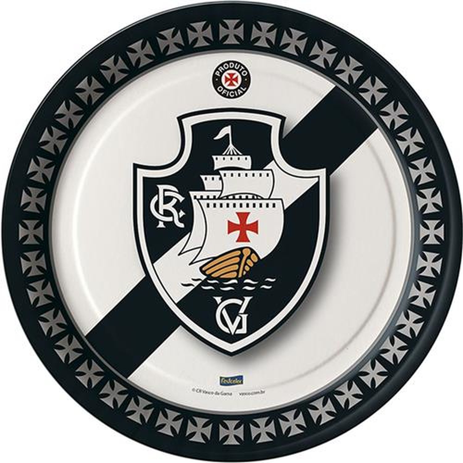 Prato Vasco Da Gama - Embalagem com 8 unidades.