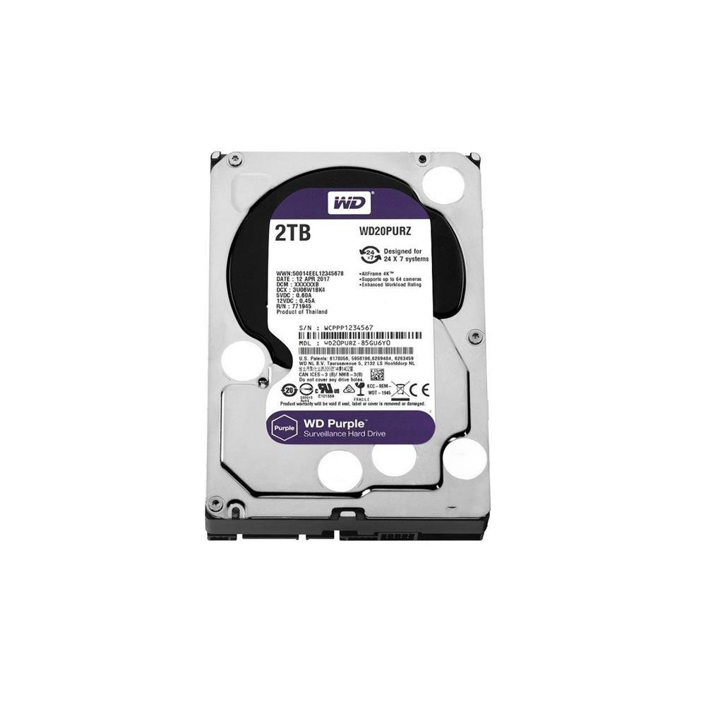 HD Western Digital WD22PURZ Purple, 2TB, CFTV, 3.5"