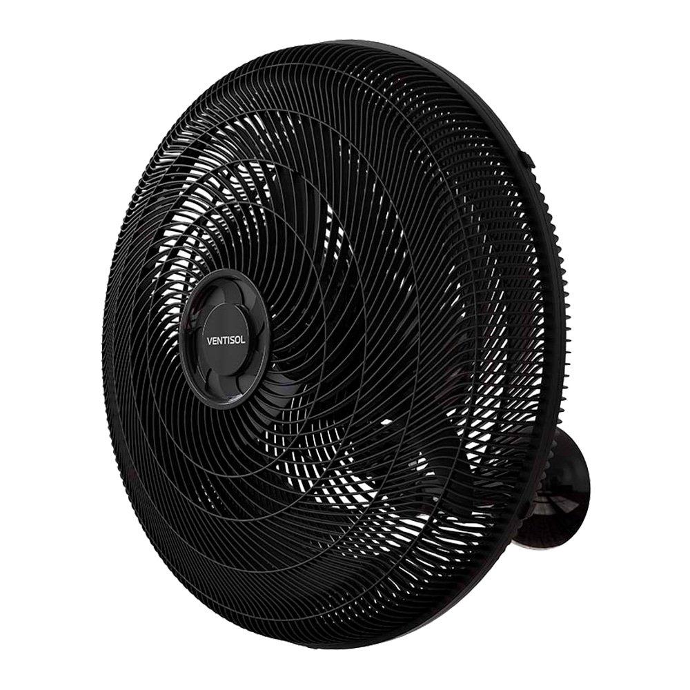 Ventilador de Parede Ventisol 50cm New, Controle de Velocidades, 3 Pás, Preto, 220V