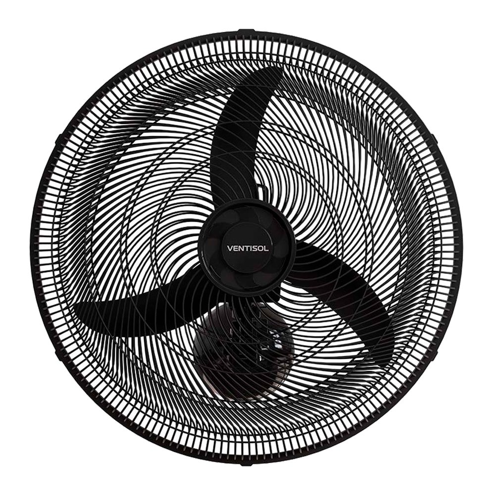 Ventilador de Parede Ventisol 50cm New, Controle de Velocidades, 3 Pás, Preto, 220V