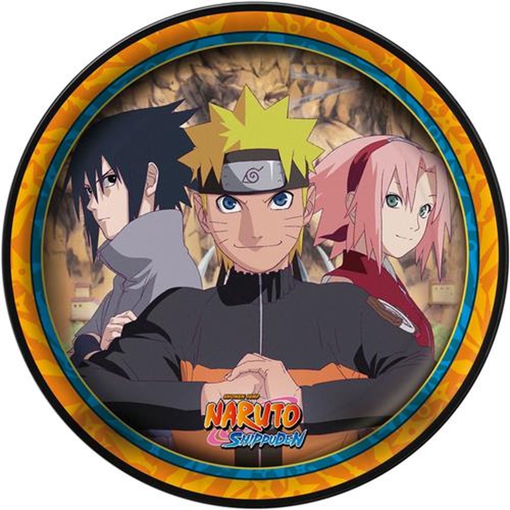 Prato Naruto - Embalagem com 8 unidades.
