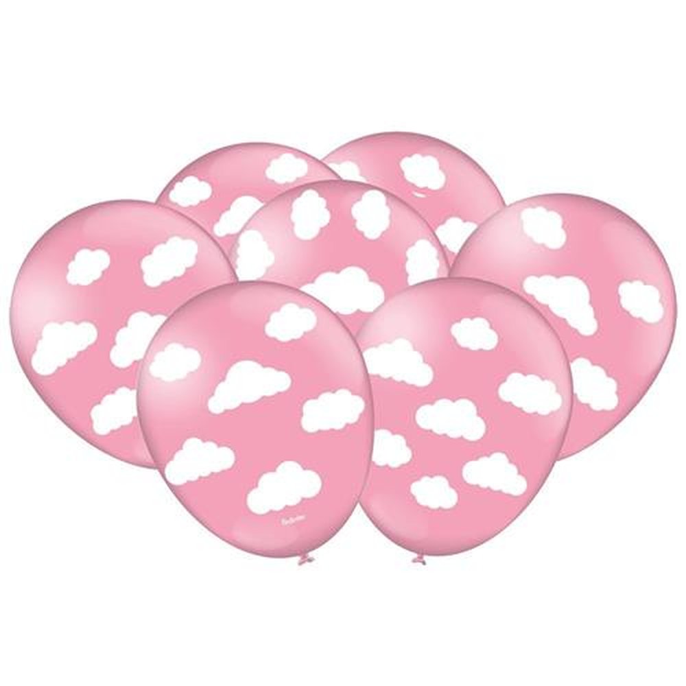 Balao Decorado Nuvem Rosa Claro