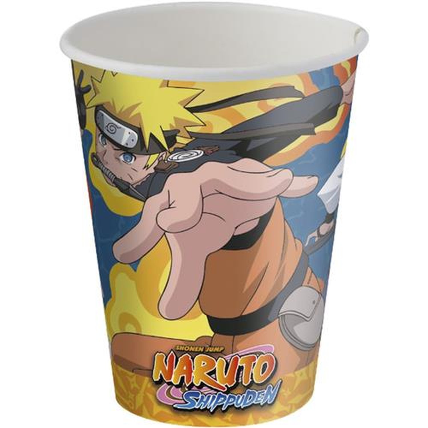 Copo Papel 200Ml Naruto - Embalagem com 8 unidades.