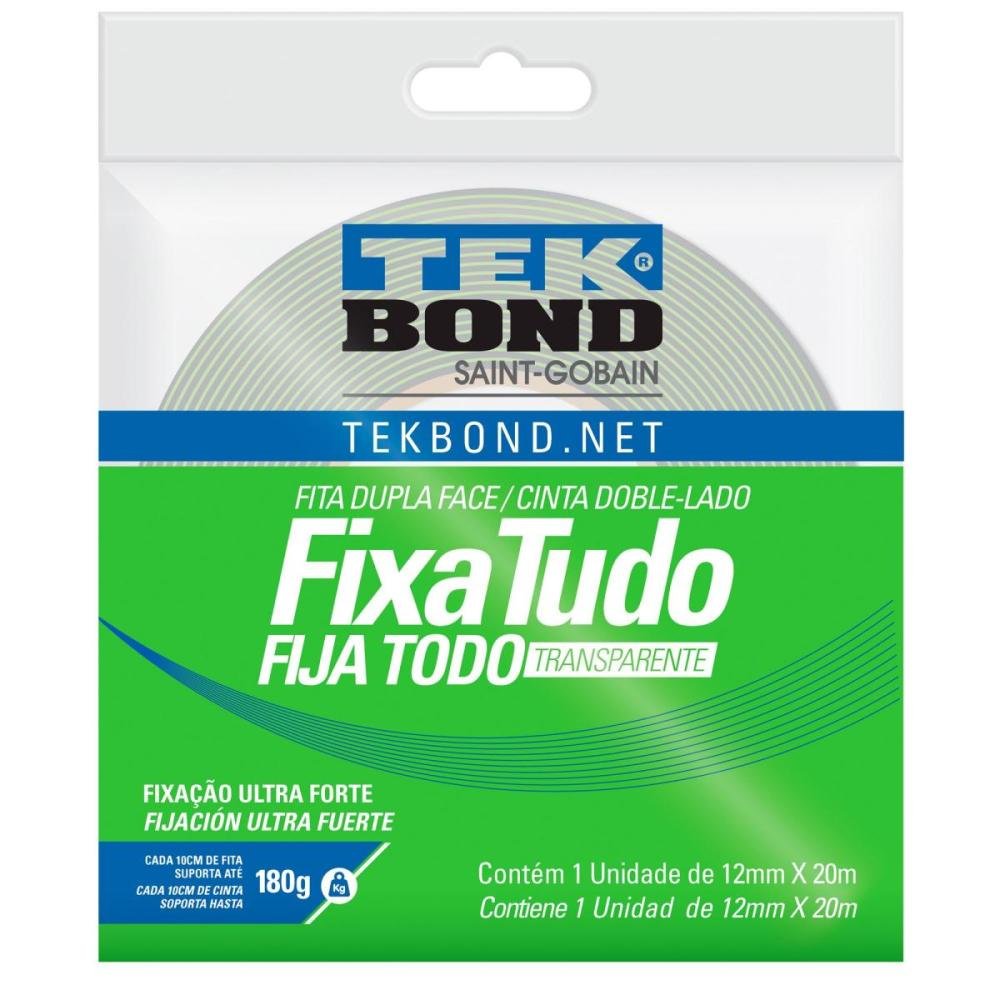 Fita Acrílica Uso Interno Fixa Tudo 12mm x 20m Tekbond