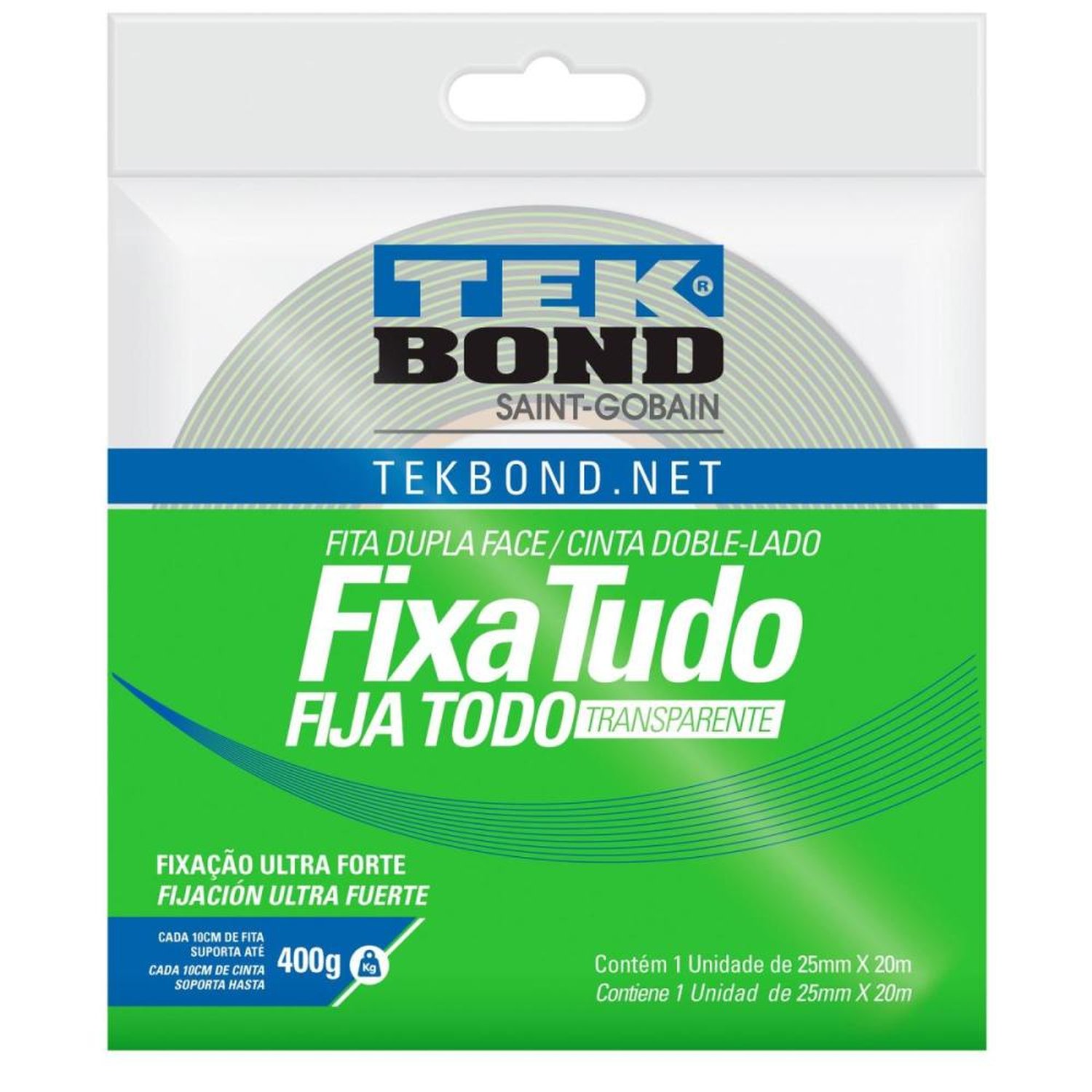 Fita Acrílica Uso Interno Fixa Tudo 25mm x 20m Tekbond